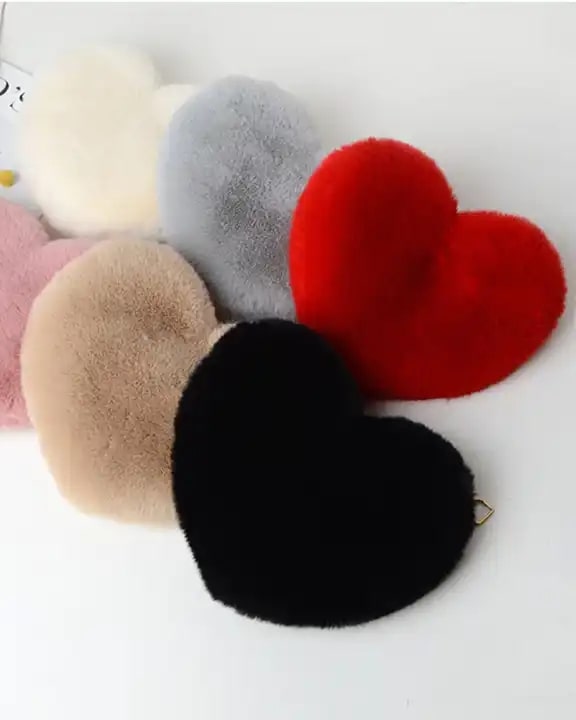 Sacs à bandoulière en peluche en forme de cœur pour filles