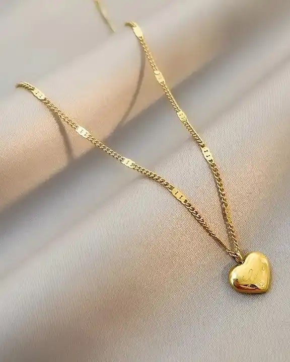 Collier avec coeur d'amour pour femme  En Acier Inoxydable 