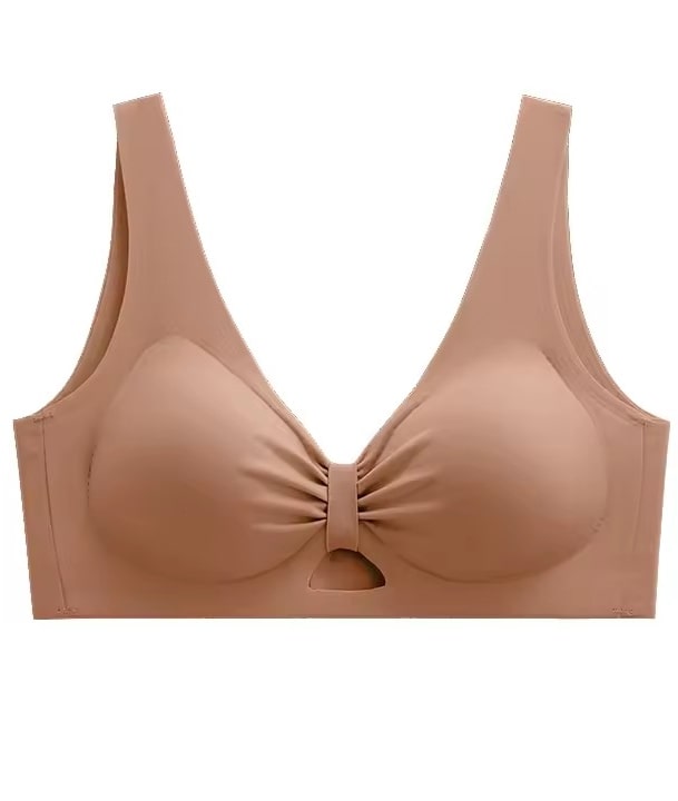 Soutien-gorge en latex pour femmes - en soie glacée, froncée, confortable