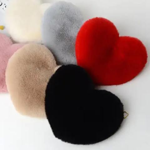 Sacs à bandoulière en peluche en forme de cœur pour filles