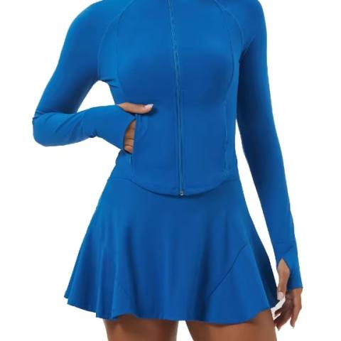 Women's Compression Soft Stretchy Tennis skirt and jacket set Sport