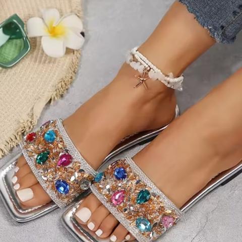 Flat Sandals Versatile Square 